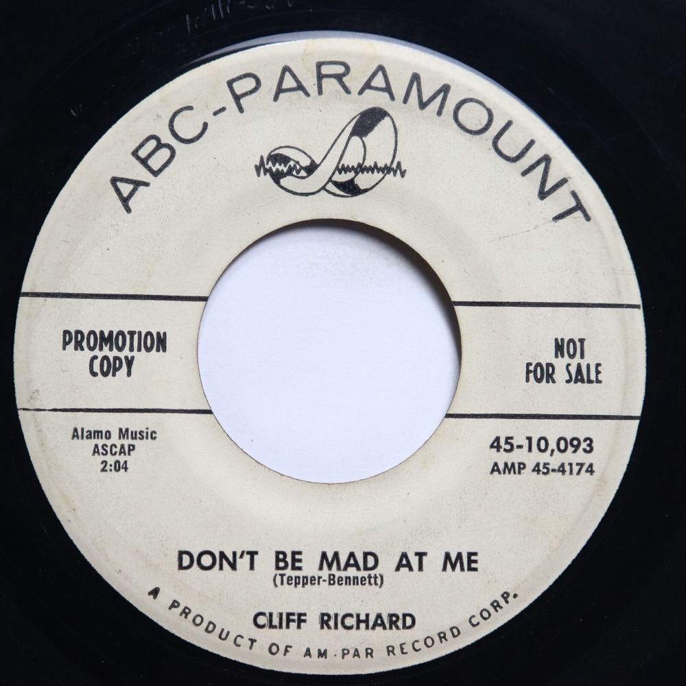 CLIFF RICHARD - DON'T BE MAD AT ME / A VOICE IN THE WILDERNESS - ROCK 45 *PROMO*
